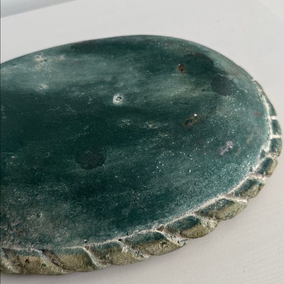 Chunky Mexican Terracotta Bowl Green Rope Edge Rustic Folk Pottery - Picture 6 of 8